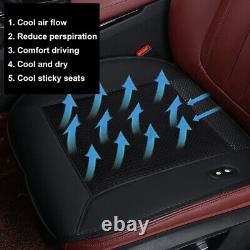 12V Beige Car Air Cooling Ventilation Breathable Cushion Fan Cooler Se