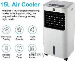 15L Air Cooler Fan Purifier Portable High Cooling Evaporative Remote 3 Speed