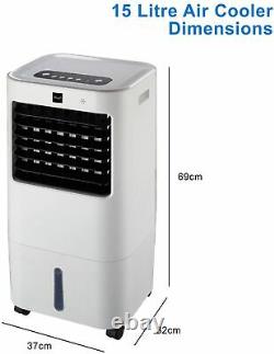 15L Air Cooler Fan Purifier Portable High Cooling Evaporative Remote 3 Speed