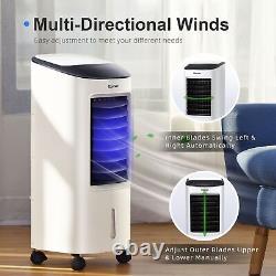 3-in-1 Air Cooler Portable Evaporative Cooler Air Cooler Humidifier Fan withWheels