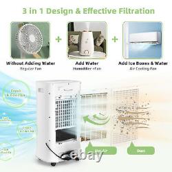 3-in-1 Evaporative Air Cooler 3 Modes Portable Quiet Swamp Cooler Fan Humidifier