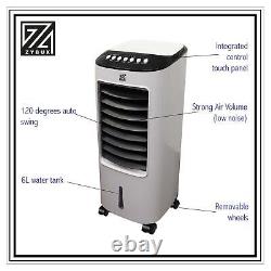 6L Air Cooler with 4 Operational Modes 3 Fan Speeds Remote Control High Powered