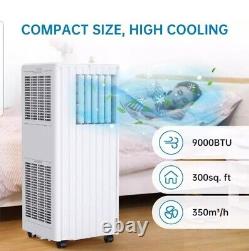 9000BTU Portable Air Conditioner 3in1 Air Cooler Fan Dehumidifier Timer White