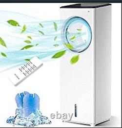 Evaporative Air Cooler, 110W Mobile Air Conditioner 4-IN-1 Tower Fan/Cooling/Hum