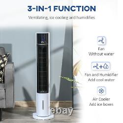 HOMCOM Bladeless Air Cooler, Evaporative Oscillating Tower Fan Humidifier Unit