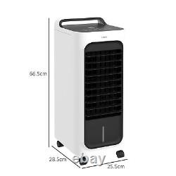 HOMCOM Mobile Air Cooler for Home Office, with Oscillation, Ice Packs