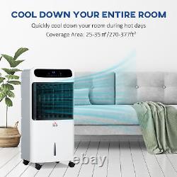 Mobile Air Cooler 12L Evaporative Ice Fan Humidifier 3 Speed Timer Remote HOMCOM