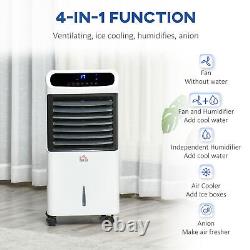 Mobile Air Cooler 12L Evaporative Ice Fan Humidifier 3 Speed Timer Remote HOMCOM