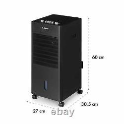 Mobile Air Cooler Fan Humidifier Portable 3-in-1 65W 360m³ /h 3 Wind Speed Black