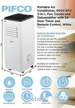Pifco P40013 9000 Btu Portable 3-in-1 Air Conditioner, Cooler & Dehumidifier