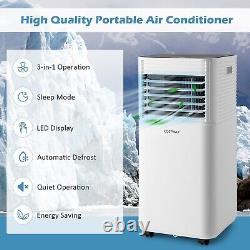 Portable 9000 BTU Air Conditioner Cooler with Wheels Fan & Dehumidifier Mode