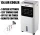 Portable Air Cooler Fan with Remote Control Cold Cooling Conditioner Unit 15L