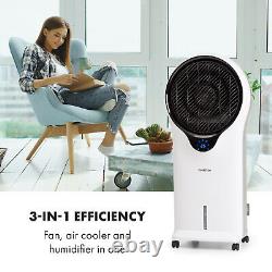 Portable Air Cooler Humidifier Portable Air Conditioner Fan 5.5L Remote White