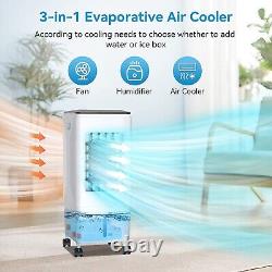 RRP£150? Air Cooler 5.5L Mobile Portable Conditioner 3 Speed Remote Water Ice