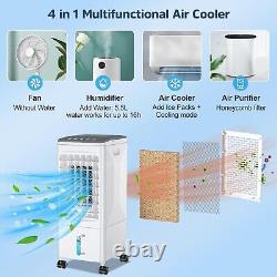 Raofuo Evaporative Coolers, 4 IN 1 Mobile Air Conditioner Humidifier Air Purifie