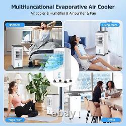 Raofuo Evaporative Coolers, 4 IN 1 Mobile Air Conditioner Humidifier Air Purifie