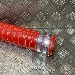 Red Flexible Silicone Air Ducting Hose Cold Car Engine Intake Braking & 2 Clips