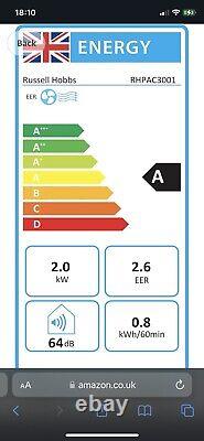 Russell Hobbs Air Conditioner & Dehumidifier & Cooler 7000 BTU 3-in-1 RHPAC3001
